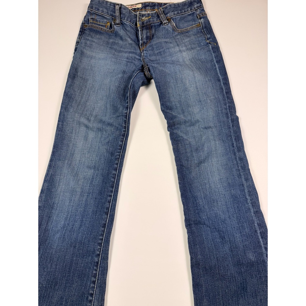 Vintage 90s Y2K Womens Slim Bootcut Jeans Blue Medium Wash Low Rise Size 2 Short